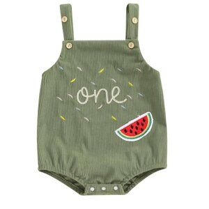 Watermelon Romper Outfit Smash First Birthday Bodysuit clothes One in a melon
